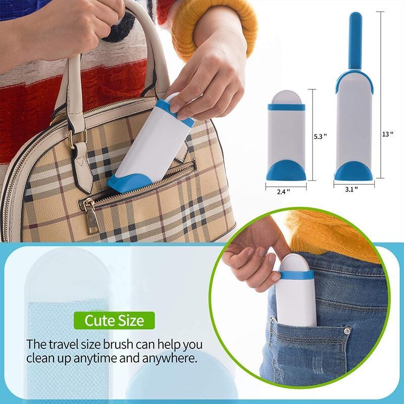 Pembersih Bulu Melekat Fur Remover Comb Lint Roller Dust Cleaning Clothes 6