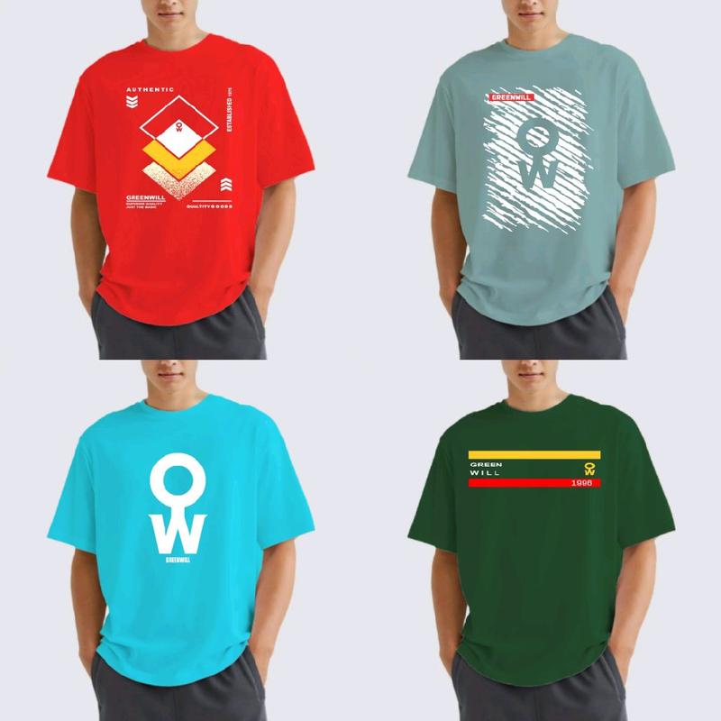 Kaos 100rb 8 Pcs Kaos GreenWill Baju Atasan Lengan Pendek Pria Wanita Dewasa T-Shirt Hitam Distro Oblong 7