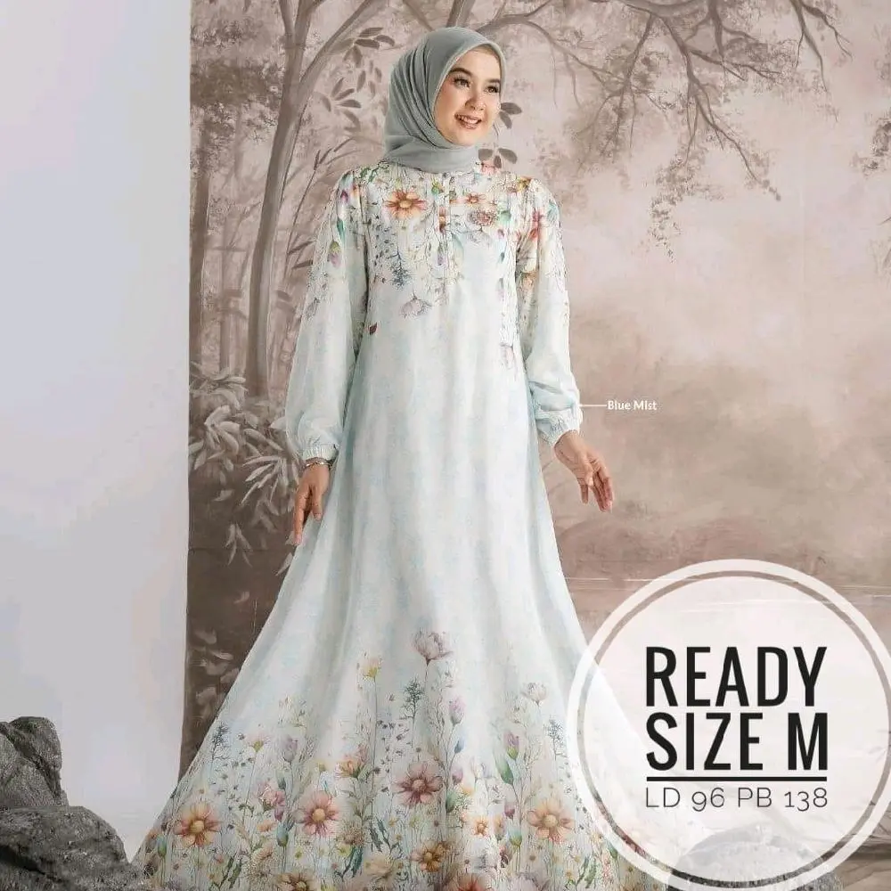 Bloomia Dress by Nadheera Luxury Gamis Dress terbaru cocok untuk outfid kondangan,hangout,maupun daily. Muslim Wanita Dewasa Remaja Pesta Lebaran Mewah Syari