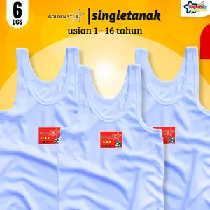 12 Pcs Kaos Dalam anak katun golden Star Anak-Anak Remaja Fashion Singlet Kaos dalam Anak laki laki / Perempuan - Singlet Anak Laki-Laki Perempuan