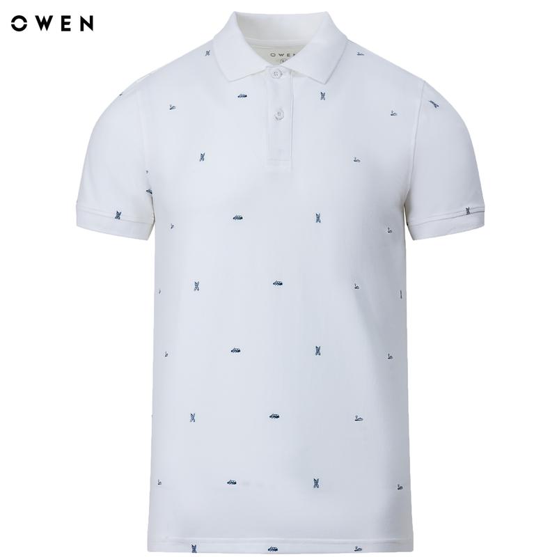  Áo polo nam Có Cổ màu trắng APV231350 chất vải cotton cao cấp co giãn 4 chiều form bodyfit Menswear Top Ngắn Tay áopolo nam 
