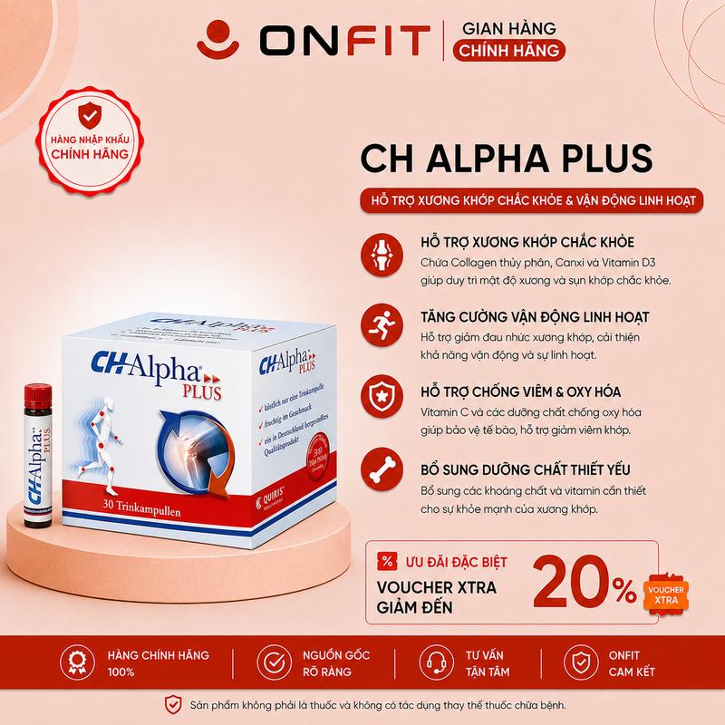 AFF - Tuýp Collagen Hỗ Trợ Tái Tạo Phục Hồi Sụn Khớp CH Alpha PLUS 750ml (30 Ống 25ml) Dạng Nước Dễ Hấp Thu