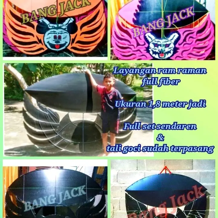 layangan sayap fiber - uk 1,8 meter - full set sendaren mika 0