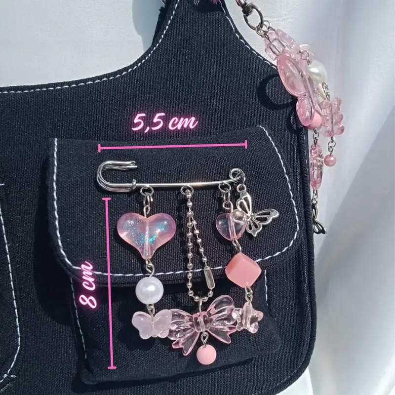 peachymood Petal Kiss Bag Pin | Bag Charm | Pin Tas Aesthetic | Peniti Gantungan | Gantungan Kunci & Tas 1