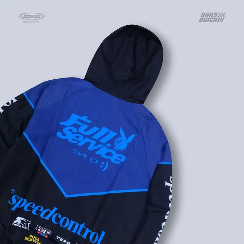 Jaket Motor Windbreaker RACERTEES Speedcontrol Biru - RJ.419 2