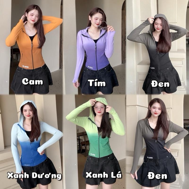 Áo khoác nữ loang màu thể thao vải dệt kim ôm form TH028, Áo khoác nữ tập gym yoga chống nắng chống tia UV TH SPORT Top Thun Cao Cấp