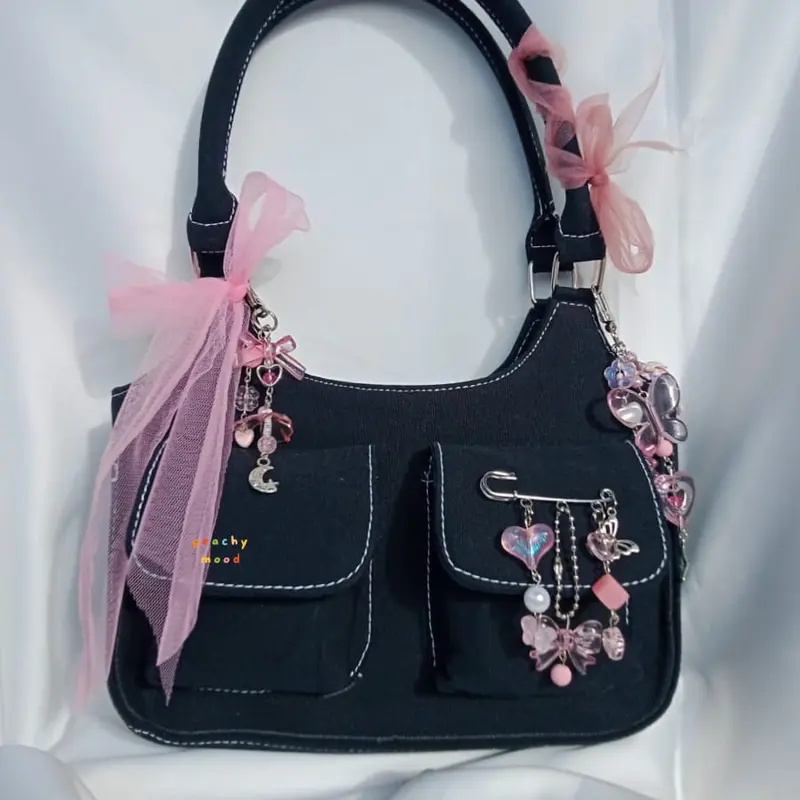 peachymood Petal Kiss Bag Pin | Bag Charm | Pin Tas Aesthetic | Peniti Gantungan | Gantungan Kunci & Tas 0