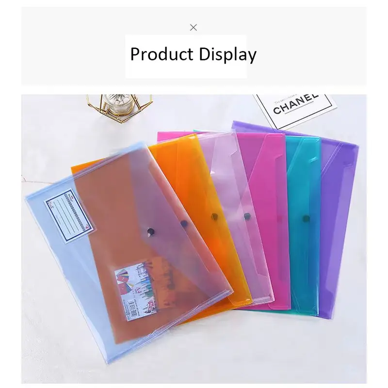 （1PC）A4 Map Mika Kancing Big/Map Dokumen 209 Transparent Plastic Information Bag 5