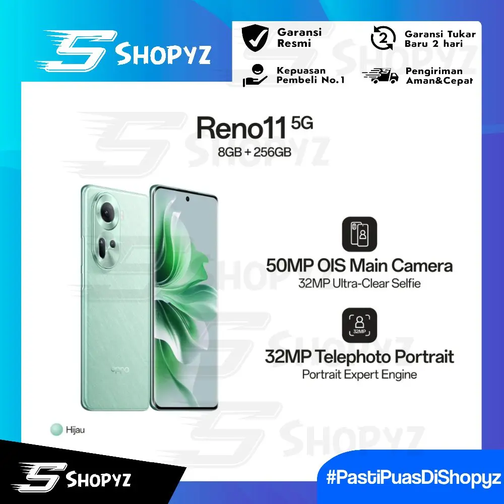 OPPO Reno11 5G 8/256GB | 50MP OIS Main Camera | 32MP Telephoto Portrait | Ultra-Clear Selfie | Garansi Resmi