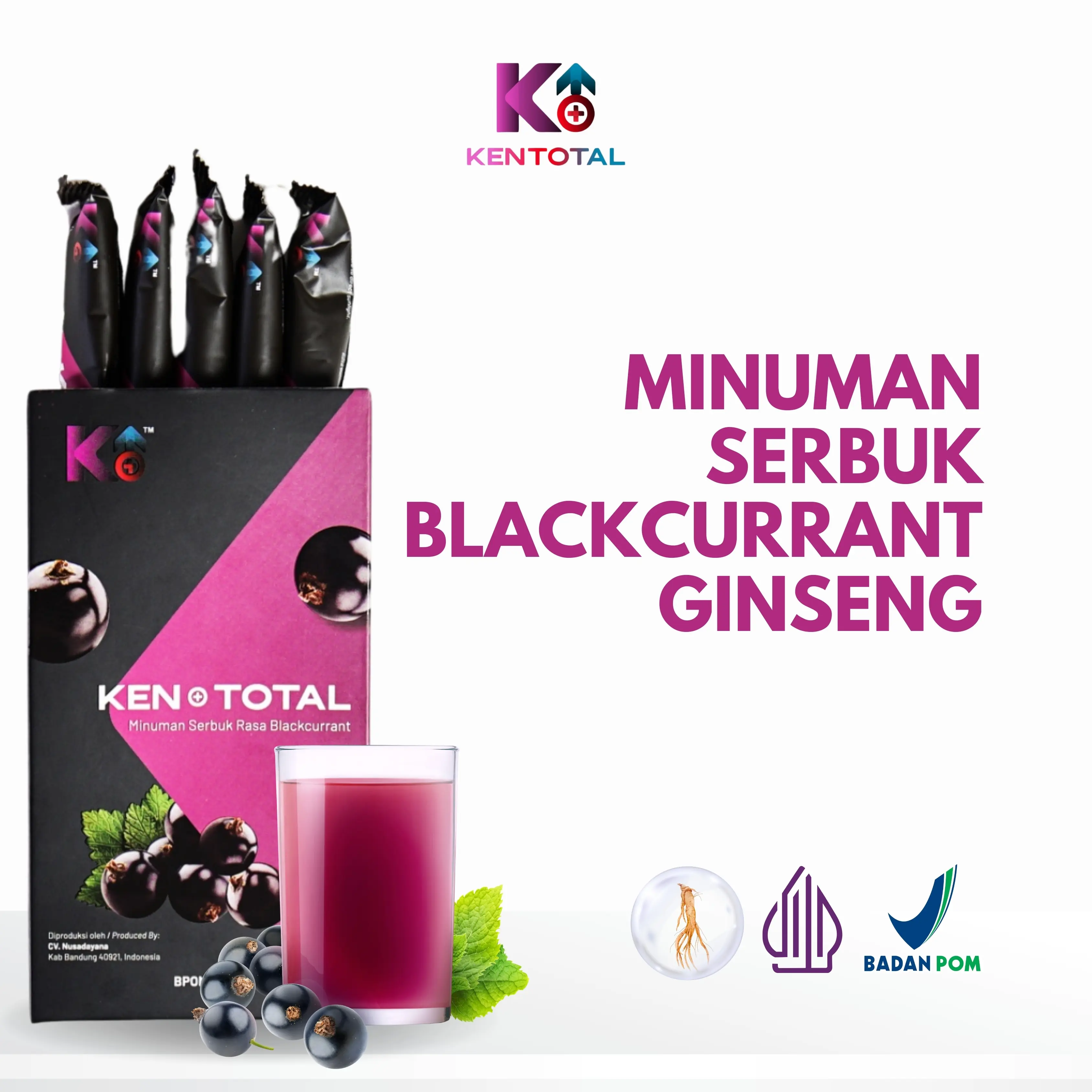 Ken+Total – Minuman Serbuk Blackcurrant dengan Ginseng Eksplorasi Total, Nikmat Tanpa Batas.