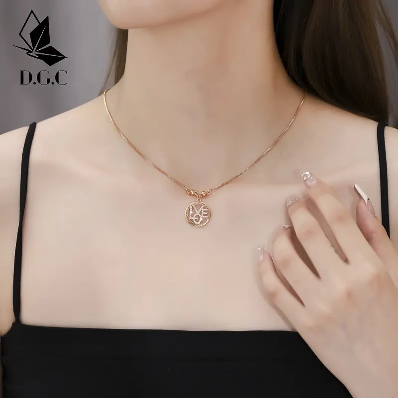 COD Kalung Wanita Emas Titanium Muda Model Korea Murah Anti Karat Panjang Asli Permata Perhiasan Lapis D090 0