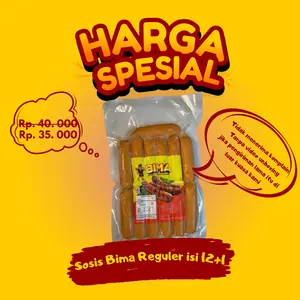 PROMO KHUSUS LIVE! Sosis Bakar Bima Reguler  Isi 12 Bonus 1 kombinasi sapi + ayam, 540g Frozen Food