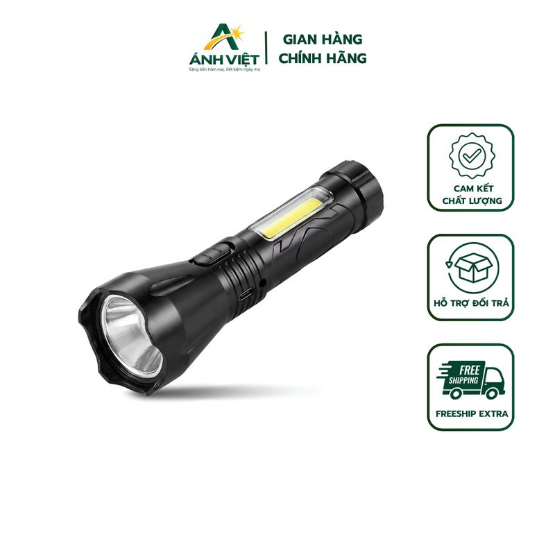Đèn pin LED COB ÁNH VIỆT mini 4 CHẾ ĐỘ ĐIỀU CHỈNH ĐA CHỨC NĂNG
