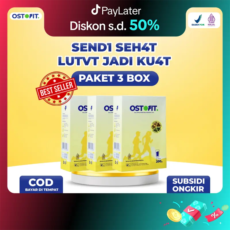 Susu Ostofit 3 Box Original | Minuman Susu Bubuk Murni HALAL BPOM | AKUN RESMI OSTOFIT [Bisa COD]