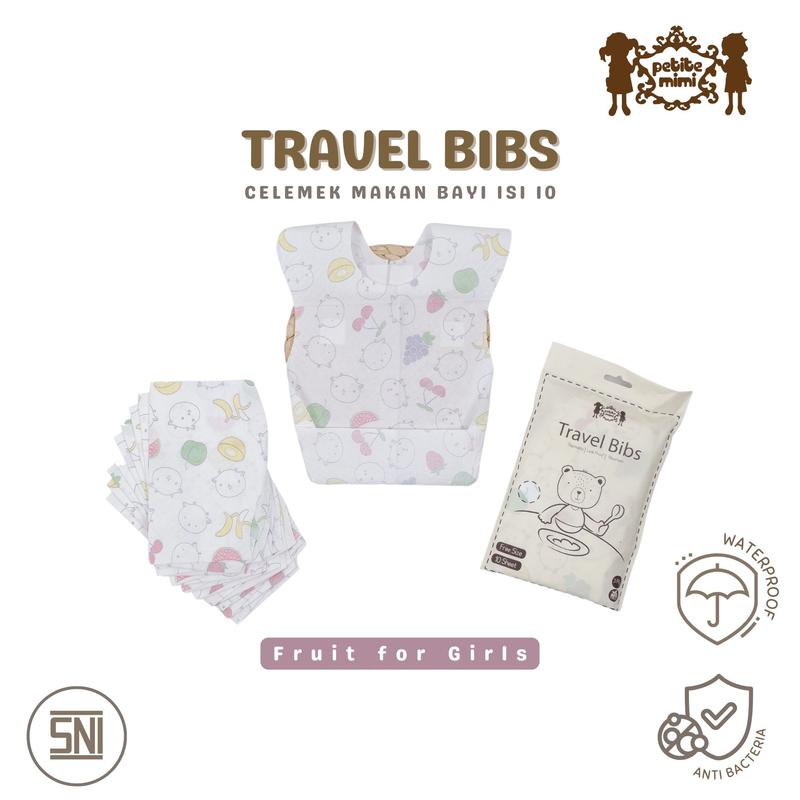 Petite Mimi Travel Disposable Baby Bibs - Celemek Makan Bayi Dapet 10 per Pack - SNI Waterproof 5