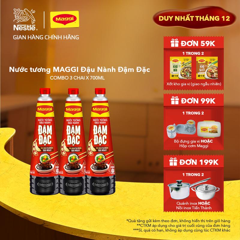Nestlé VN Combo 3 Nước tương MAGGI Đậu Nành Đậm Đặc chai 700ml-ST