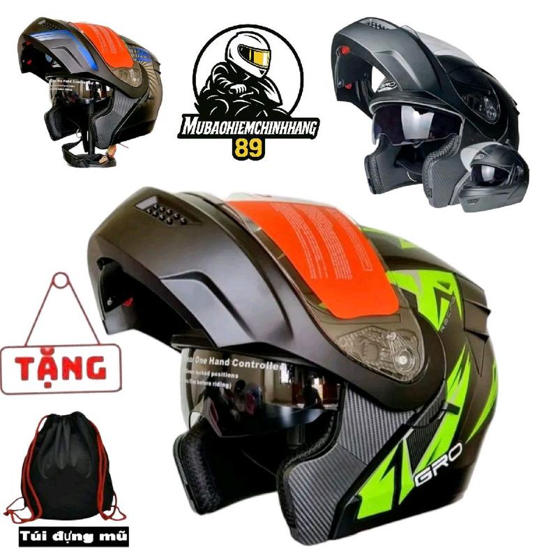  Mũ bảo hiểm Full face Lật hàm Gro ST25-2 kính tiện lợi phom dáng nhỏ gọn Helmet mubaohiem gro combo mũ bảo hiểm có cằm nam 