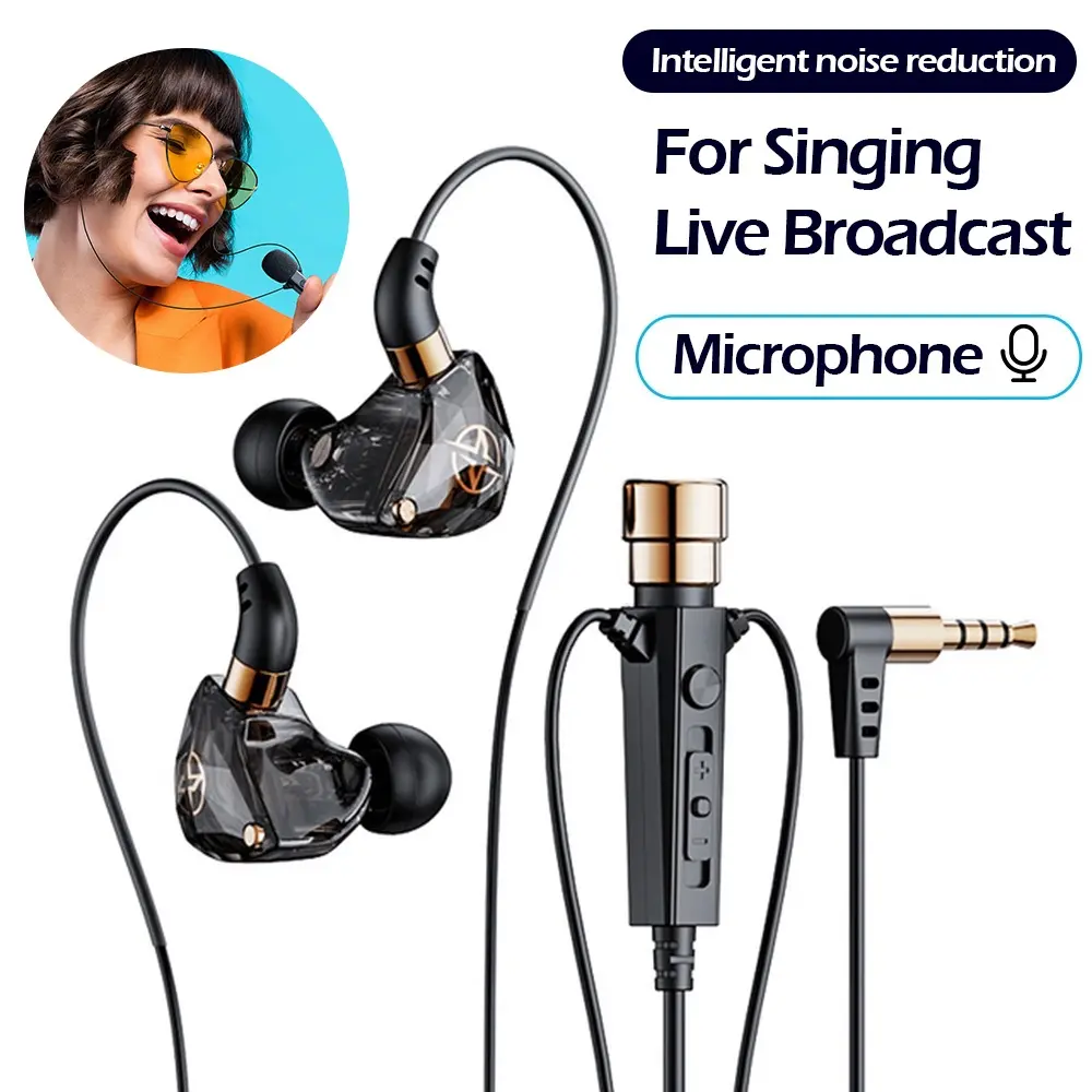 HD Mic KT-02 Bass Headset For Gaming Live Stream Sing Recording Smule Earphone untuk bernyanyi dan merekam secara langsung