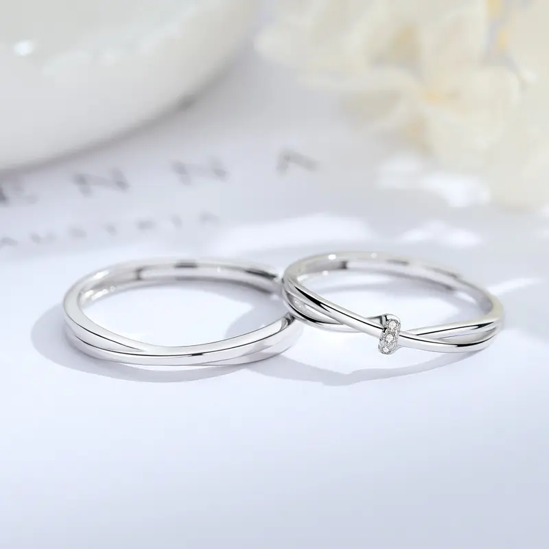 Cincin Wanita Miranda Titanium Silver Couple Pasangan Adjustable Laki Laki Hadiah Gift Love Ring