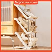 Gambar Megam Rak Sepatu Portable 2 - 8 Susun Penyimpanan Multifungsi Tempat Sepatu Shoes Organizer Home Organizer HRS108 - 2T Cream dari Megam.id Kab. Tangerang 1 Tokopedia