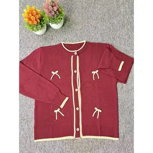 Keiko cardigan pita rajut anak perempuan 9-12 tahun Fashion Atasan cewek