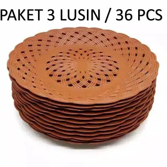 PAKET 36 PCS - PIRING ROTAN PLASTIK / PIRING ROTAN MURAH Makan 0