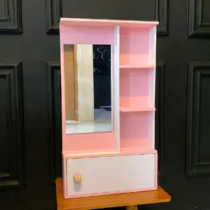 cermin kaca laci bawah bisa untuk tempat skincare bergaransi tidak pecah ready warna hijau pink ungu biru dan putih