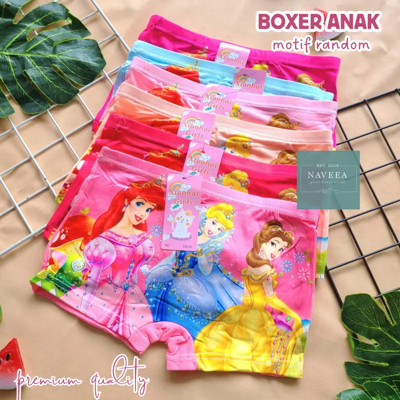 12pcs Cd Celana Dalam Boxer Anak Perempuan Motif Campur Lusinan Murah - NVA0668 2