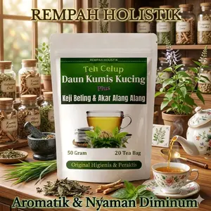 TEH DAUN KUMIS KUCING AKAR ALANG KEJI BELING Asli Original | Detox Ginjal Batu Ginjal Asam Urat Radang Sendi Sakit Pinggang Kencing Berbusa 20 Tea Bag