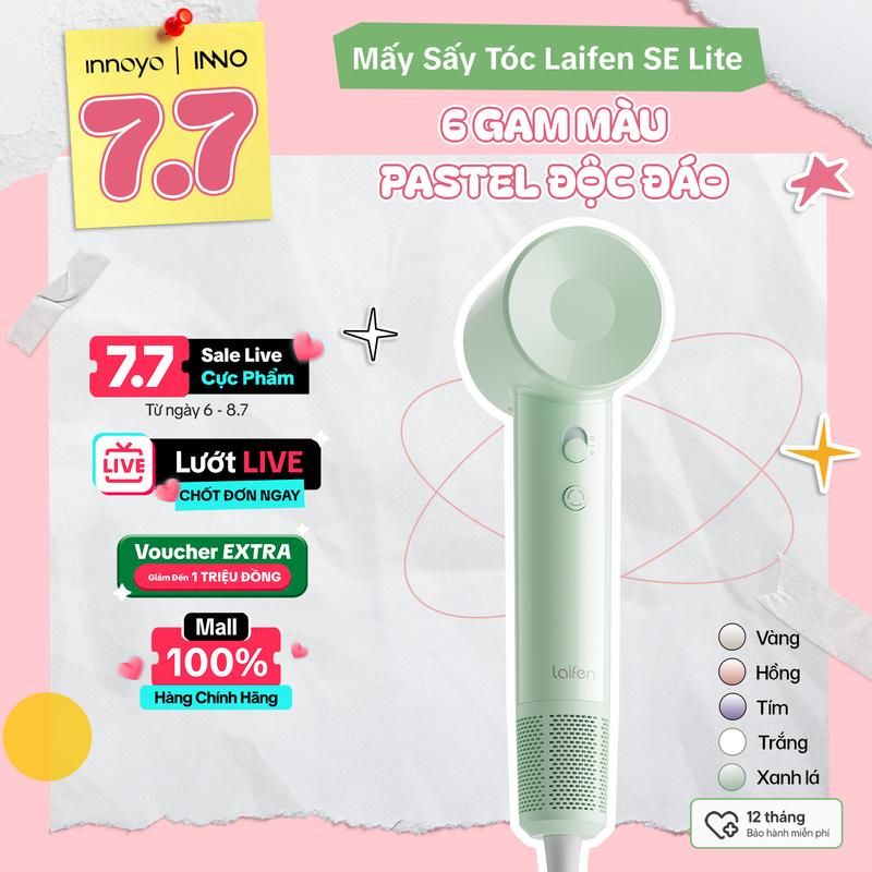  Mấy sấy tóc ion âm tốc độ cao Laifen SE Lite | Bảo hành chính hãng 1 năm | Quà tặng kèm - Đầu sấy phun khí mịn 