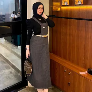 jumsuit jeans belah samping terbaru