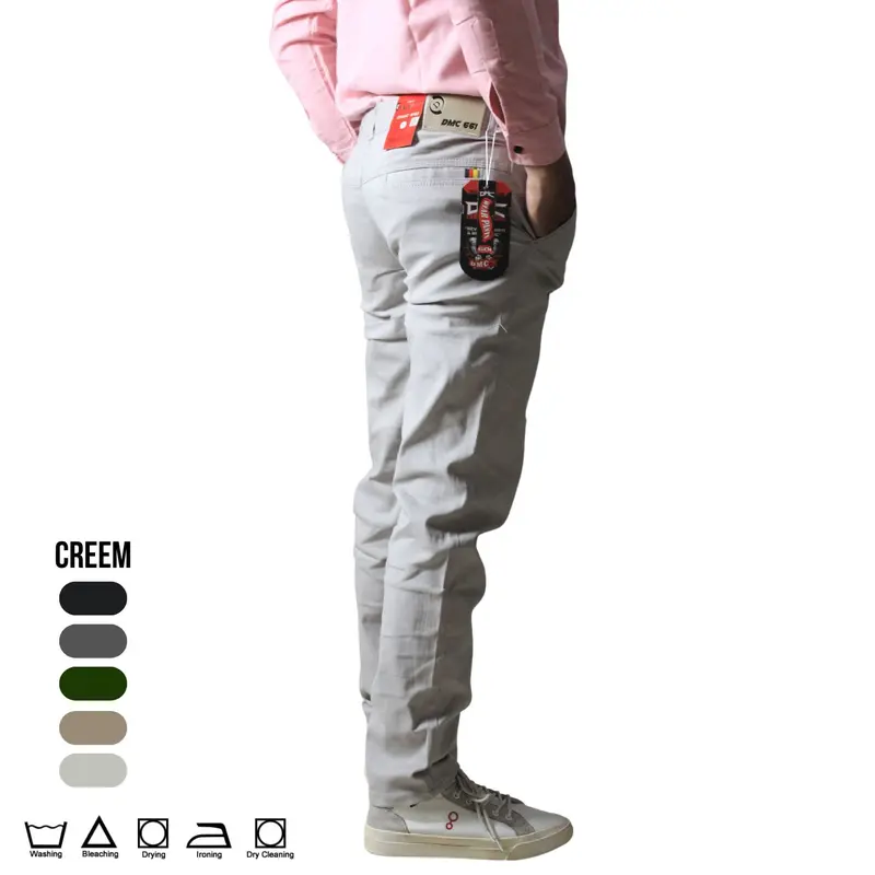 DMC-6001 celana Chino panjang pria celana Chino skinny pants celana pria celana panjang celana Chinos panjang pria celana Chino hitam celana Katun Muda Nyaman Pensil 3