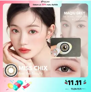 Jual Softlens - MISSCHIX Maki ( MAQIU ) Normal s/d Minus -10,00 Abu-Abu Box Eye Contact Lens Brown Coklat Gray Lensa Soflen softlens grey
