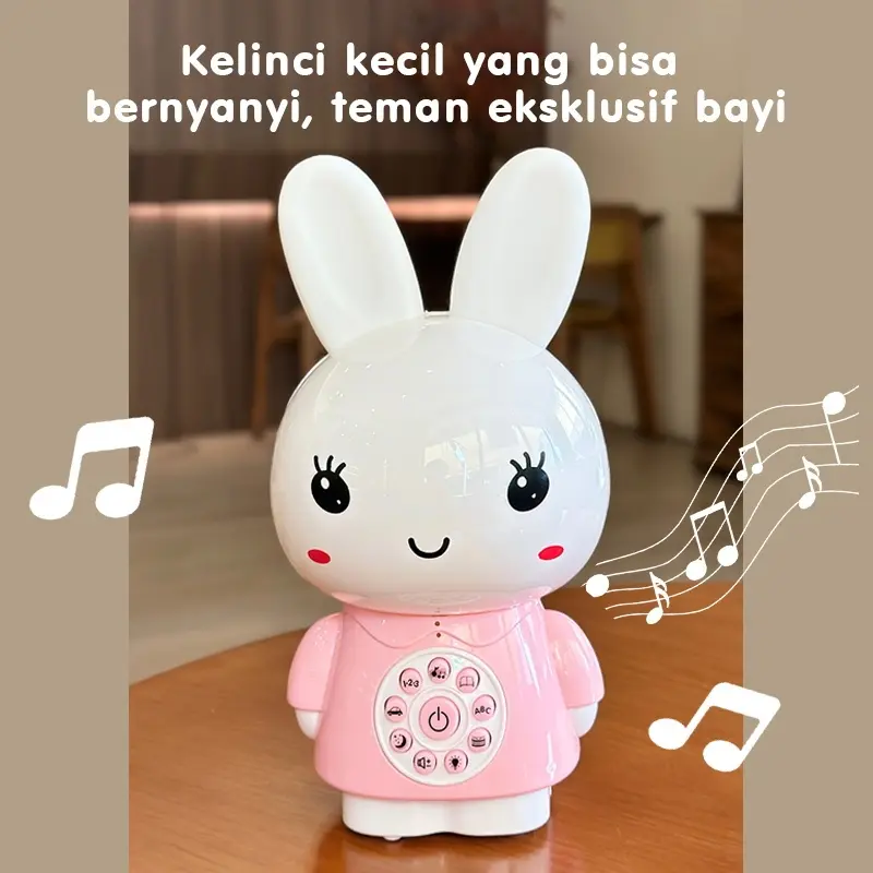 COD Mainan Edukasi Interaktif Kelinci Bernyanyi  Toys untuk Bayi - Dilengkapi Musik dan Cahaya Lembut Anak Permainan Silikon