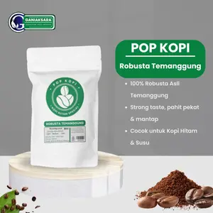 Pop Kopi - Kopi Robusta Temanggung Premium Coffee Bean Espresso Roasted Beans Bubuk Biji Kopi Hitam Kuat & Pekat Original