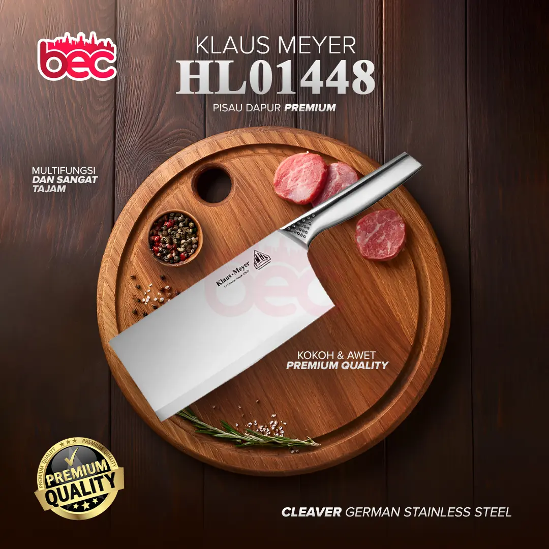 Klaus-Meyer Pisau Dapur Jerman Stainless Steel Multifungsi Super Tajam Chef Knife High Quality Kitchenware