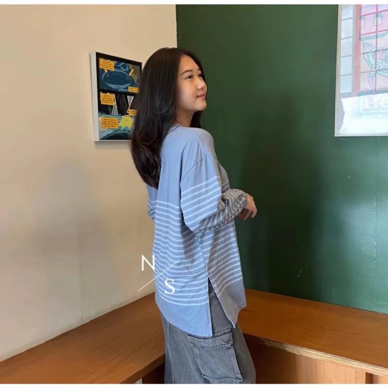 ￼KAOS BLOUSE ATASAN WANITA SALUR KATUN COMBED 24S LENGAN BALON WITH HIGHSLIT 5