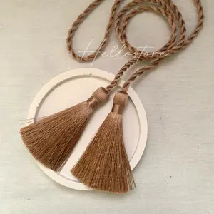 Tali tassel/rumbai hampers | tassel hiasan hampers | tassel tali panjang | hampers decoration | tali tussel untuk hamper | tali untuk hiasan hampers, kado, packaging earth tone