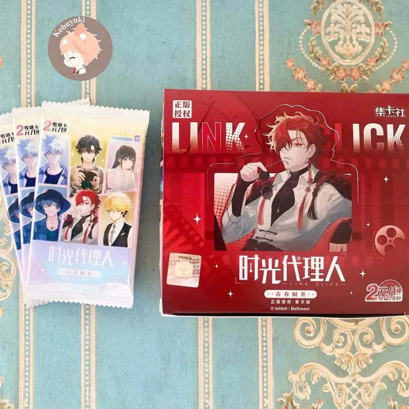 [4 Cards/pack] OFFICIAL Link Click Time Agent Deluxe series blind bag collectible card collection cards linkclick cheng xiaoshi qiao ling lu guang luguang qiaoling liu xiao vein xia fei original kartu photocard pc photo cards blingbag linkclick