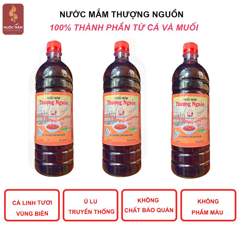 Combo 3 lít nước mắm cốt nhỉ cá linh Thượng Nguồn mỗi chai nhựa 1 lít Không chất bảo quản không chất điều vị không đường #OCOP #DacSanVietNam Nước Sốt Gia Vị