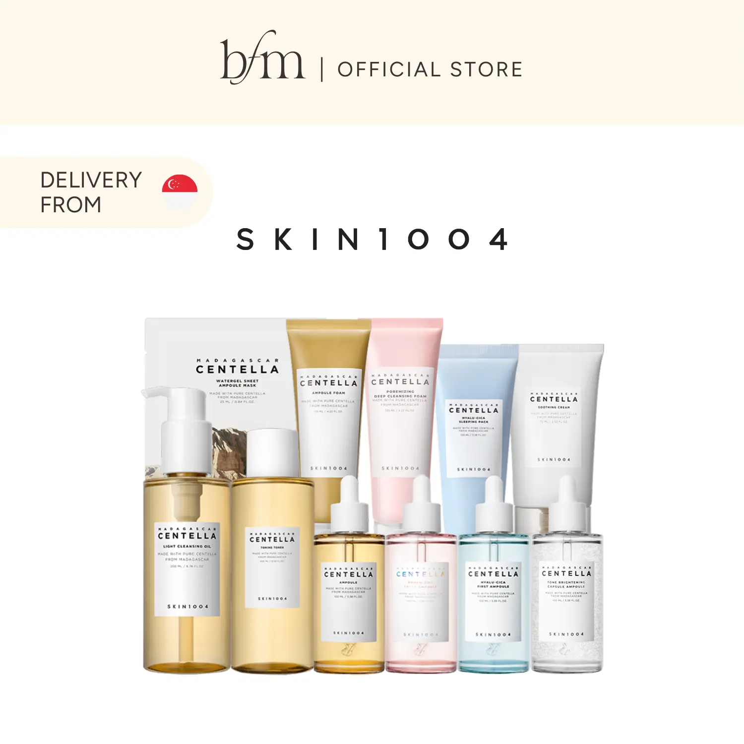 SKIN1004 Centella Cleansing Oil, Ampoule Foam, Toner, Soothing Cream, Hyalu-Cica Water Fit Sun Serum, Sleeping Pack