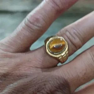 Cincin Batu Tiger Eye Size Kantoran dan Keren