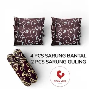 Sarung Bantal Resleting Karakter Isi 4pcs Sarban+2pcs Sargul Bahan Katun Lembut Nyaman