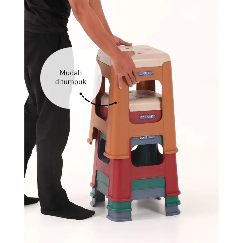 [READY STOCK] OLYMPLAST KNITTING STOOL / KURSI BASO / BAKSO / TUMPUK / CAFE / SERBAGUNA / MINIMALIS Plastik Bangku 4