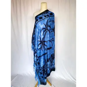 Kain pantai kain bali motif pemandangan ukuran standard 120x165 cm Hiasan Syal Selendang