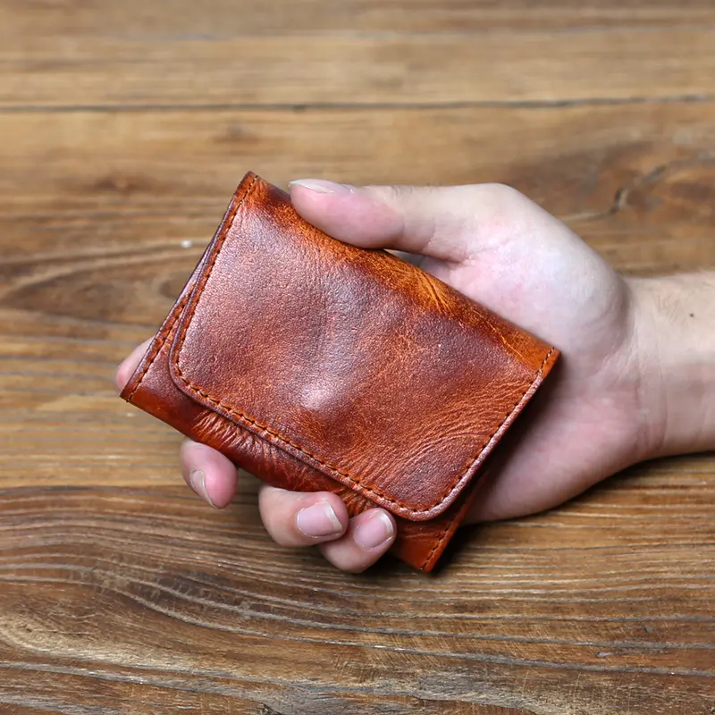 Pek Kad Kulit Tulen, Gaya Retro NZPJ, Untuk Lelaki dan Wanita, Diperbuat daripada Kulit Lembu Alamiah, Pek Tukar, Beg Kunci, Sesuai untuk Kad Bank dan Lesen Memandu, Pakej Pelbagai Fungsi Dompet