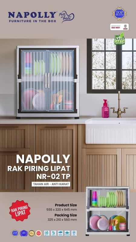 Product Introduction of NAPOLLY Rak Piring Lipat NR-02 TP | Rak Piring Lipat Napolly | Rak Piring Plastik Anti Karat | Rak Penyimpanan Dapur 8