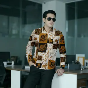Citrakoka Kemeja Batik Citraloka Pria Lengan Panjang Slimfit Motif Modern Bahan Katun Premium Warna Coklat Abu Hem Hitam Baju Kerja Kantor Casual Putih Navy Nyaman Seragam Formal COD Tersedia