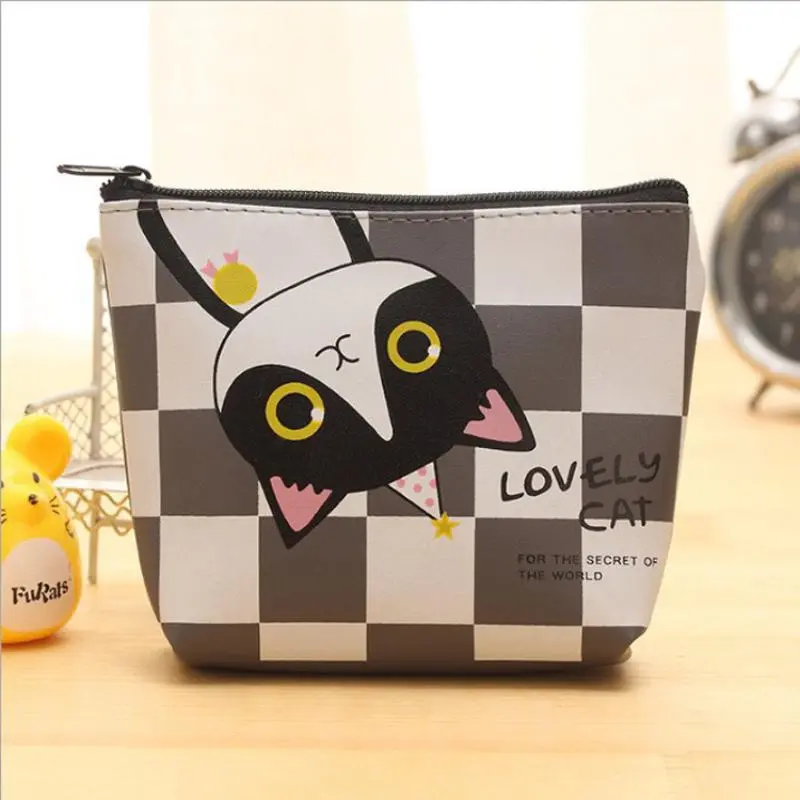 Cartoon PU Leather Zipper Coin Purse Storage Bag