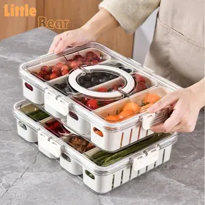 Kontainer Kulkas Tempat Penyimpanan Makanan Dengan Saringan dan Tutup Transparan Penutup penyegelan SN-0013  Wadah bAHAN Plastik PP 5